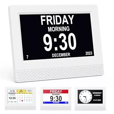 Digital Calendar Alarm Clock 7  HD Large Screen Display New Multiple Clock Mo... • $51.18