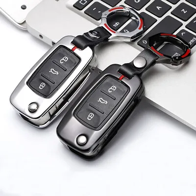 Zinc Alloy Key Case Cover Holder For VW Passat Golf For Seat Remote Fob Keyless • $25.20
