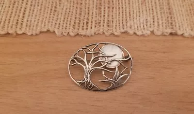 Signed Jez 925 Jezlaine Sterling Silver Tree Nature Mother Of Pearl Pin Brooch • $24.50