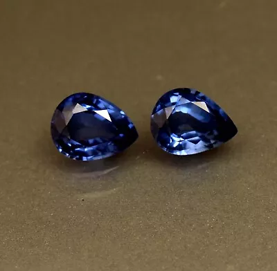 Blue Sapphire Treated With Diffusion 4.60  Certified Pear Cut Loose Gem • $3.25
