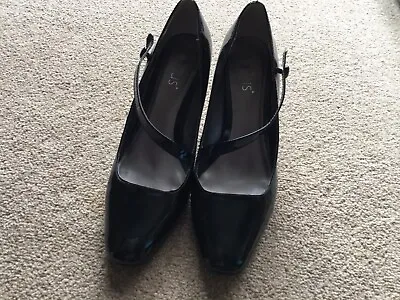 Lotus Black Patent Leather Ladies Court Shoes UK 6 Eur 39 With Defect • £6