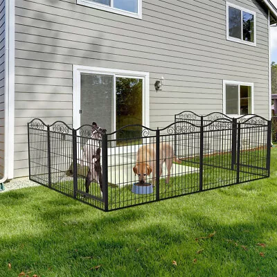 Large Pet Puppy Playpen Floor Standing Dog Cage House Heavy Duty Metal Cat Hutch • £115.96