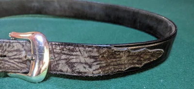 $33.45 • Buy 38 L Vtg 1996 Tony Lama Ranger Belt Leather Western Men Cowboy Silver AliGator