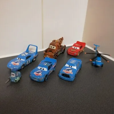 £17 • Buy Disney Cars Diecast Bundle Dinoco The King, Helicopter, McQueen, Tow Mater