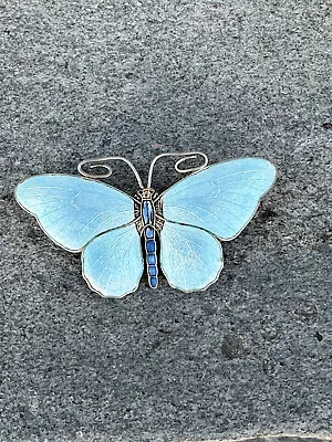 Marius Hammer Butterfly Brooch Sterling Silver Enamel Norway Norwegian  • £240.14