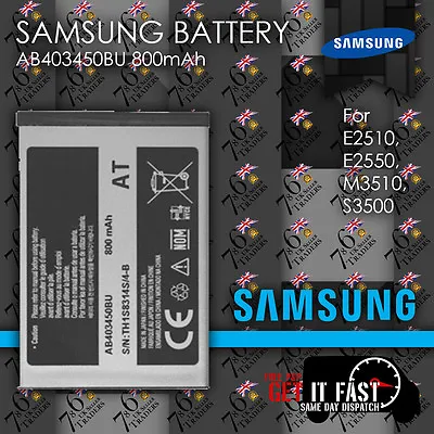100% New Replacement Battery Ab403450bu 800mah For Samsung E2510 E2550 M3510 • £5.49