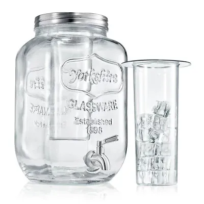1-Gallon Glass Beverage Dispenser With Lid Party Mason Jar Cold Drink Dispensers • $26.12