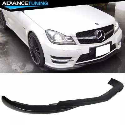 Fits 12-14 Benz C Class W204 GH Style Front Bumper Lip Splitter Matte Black ABS • $175.99