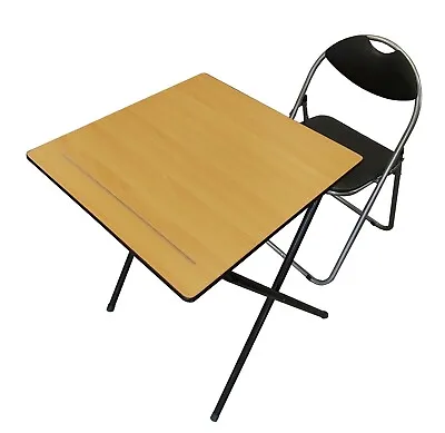 Exam Desk Study Classroom Market Stall Expo Laptop Computer Folding Table Chair • £44.99