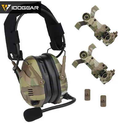 IDOGEAR Electronic Tactical Headset Bluetooth Ear Muffs For Helmet Noise Reduct • £158.28