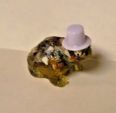 Cute Vintage Acrylic Frog In Top Hat - Filled With Tiny Colored Stone Chips • $1.50