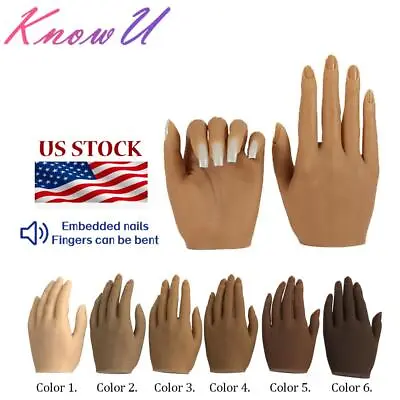 Silicone Hand Model Simulation Nail Art Practice Display Hand Mannequin • $37.50