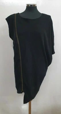 £34.95 • Buy Acne Studios Asymmetric Dress Size 34 US 2 UK 6 Black Zip Front & Back Hi Lo