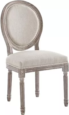 Modway Emanate French Vintage Upholstered Fabric Dining Side Chair Beige  • $190.88