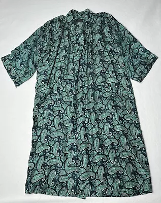 Vintage Christian Dior Monsieur Luxury Robe Satin Silk Paisley One Size Men's • $49.85