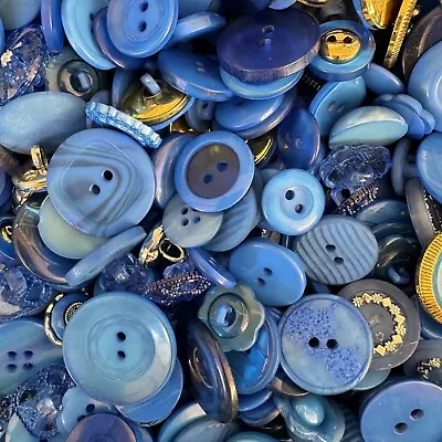 Incredible Mixed Lot Of Dyed BLUE Premium Buttons All Sizes For Embellishments • $4.99