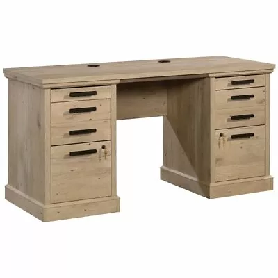 Sauder Mason Peak 60  Engineered Wood Knee Space Credenza Desk In Prime Oak • $1142.25