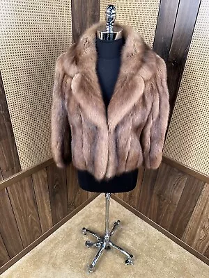 Beautiful Vintage Natural Russian Sable Fur Coat Jacket Bolero Small 4 - 6 • $1295