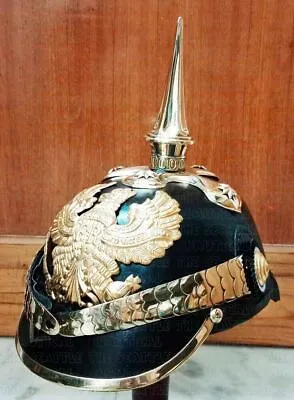 Leather German Pickelhaube Helmet Prussian Helmet WW1 Helmet Vintage Handmade • $134.64