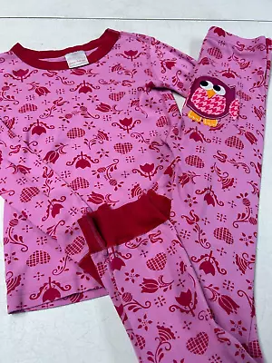 Hanna Andersson Organic Cotton Hearts  Long Johns Pajamas Set 140   10 • $18