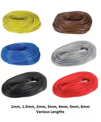 PVC Cable Sleeving 1mm 1.5mm 2mm 3mm 4mm 5mm 6mm Electrical Wire Cable All Color • £19.35