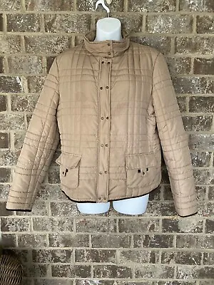 Merona Tan Quilted Puffer Jacket Full Zip Lightweight Size L • $19