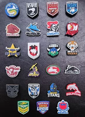 1 X RUGBY LEAGUE FOOTBALL LOGO CROC JIBBITZ SHOE CHARMS CAKE DECORATION • $2