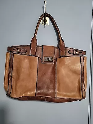 Fossil Mason Brown Leather Long Live Vintage 1954 Tote Shoulder Bag Extra Large • $60