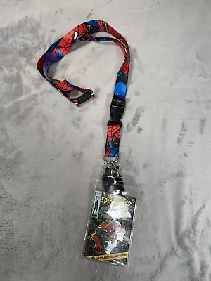 Marvel Spider-Man Lanyard With Sticker ID Badge Holder & PVC Head Charm Official • $9.98