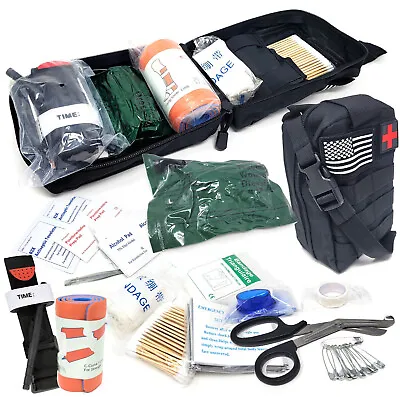 145x First Aid Kit Medical Emergency Trauma Survival Supplies W/Travel Molle Bag • $28.99