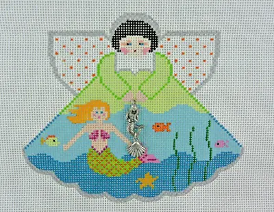 Hand-painted Needlepoint Canvas Painted Pony  Mermaid Angel  18  Mesh NEW • $75