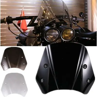 Universal Retro Smoke Motorcycle Headlight Fairing Windshield Windscreen • $45.89