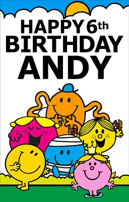  Personalised Birthday Mr Men Poster Banner • £10