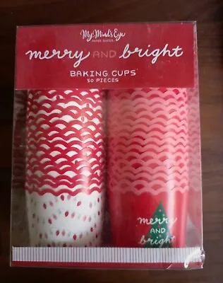 NEW Red Merry And Bright Baking Snack Muffin Cupcake Cups My Minds Eye - 50 Ct • £8
