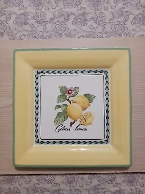 New Villeroy & Boch FRENCH GARDEN Citrus Limon Square 10-3/4  Dinner Plate • $32