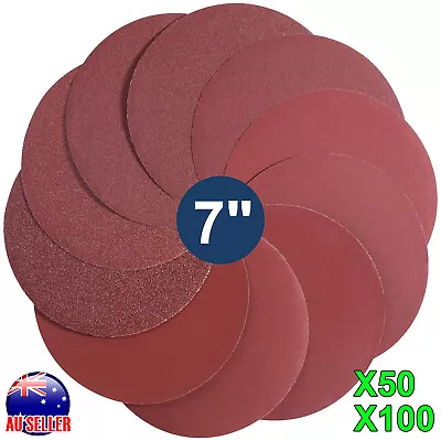 Bulk 180mm 7  Inch Sanding Discs Pads Hook Loop Disc Drywall Sander Sandpaper AU • $26.69