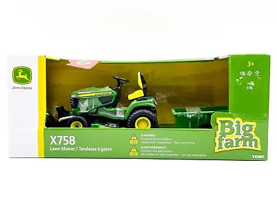 1/16 Big Farm John Deere X758 Lawn Mower With Blade And Cart • $32.95