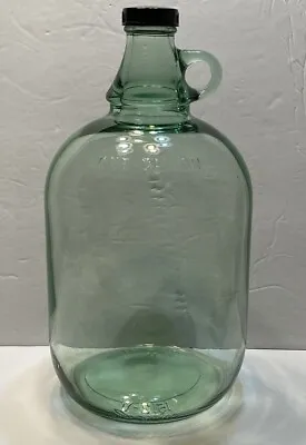 VINTAGE 1951 Duraglas One Gallon Jug Green Glass Screw Lid Bottle Large 1512 W 1 • $20.99