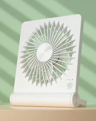 3 Speeds Table Fan 2000mAh Rechargeable Battery Operated Portable Desk Fan USB-C • £11.95