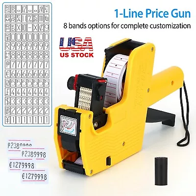 8 Digits Price Numerical Tag Gun Label Date Maker MX-5500 With Sticker Label Ink • $14.88