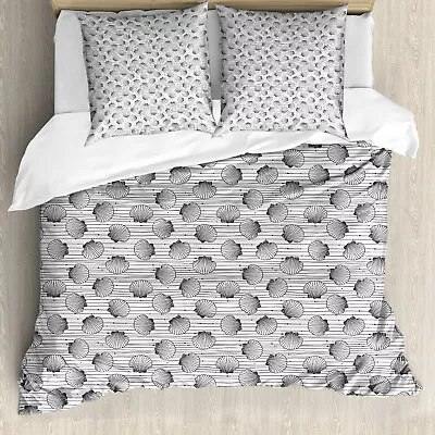 Nautical Duvet Cover Sea Shells And Stripes • £37.99