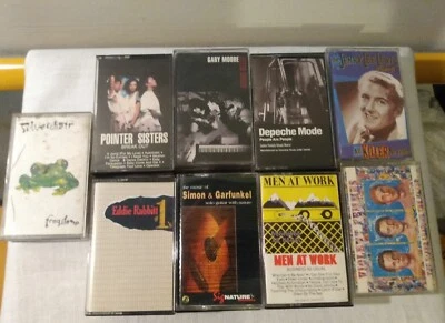 $9.99 • Buy Vintage Cassette Tape Lot Of 18 Various Artists   Rock .Pop