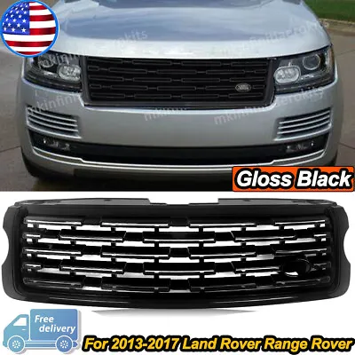 Gloss Black  Front Bumper Grille For Land Rover Range Rover 2013-2017 Up To 2023 • $138.68