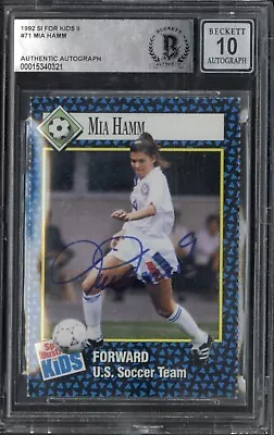 1992 Sports Illustrated For Kids II Mia Hamm Signed Auto BGS Authentic Auto 10 • $649