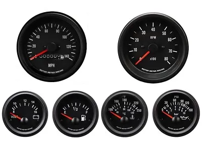 MOTOR METER RACING VD 6 Gauge Set Mechanical Speedometer MPH °F PSI 85mm 52mm • $193.04