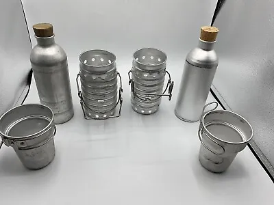 Vtg Swiss Military Aluminum Volcano Bottle Canteen Cup Stove Cook Set Lot Of 2 • $89.95