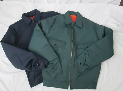 Mens Jacket Coat IKE Work Mechanic Lined Navy Blue Green Small Long 3X 4X NEW • $24.99