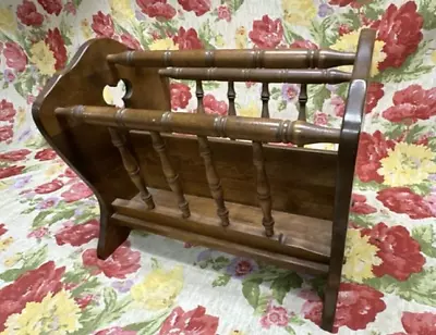 Ethan Allen Stenciled Wood Hitchcock Magazine Rack Honey Oak • $117.77