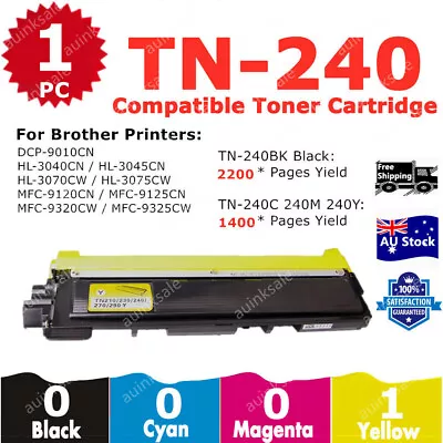 1x Non-OEM TN240 Yellow  Toner For Brother MFC9120CN HL3040CN HL3045CN HL3070 • $17.70