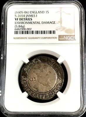 £266.24 • Buy 1605- 1606 Silver England Shilling James I Coin Ngc Very Fine* Spink #2654